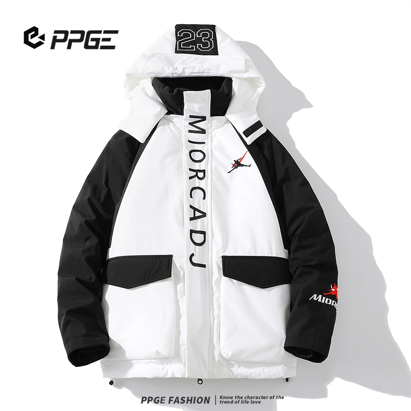 胖胖哥冬季男女款白鸭绒羽绒服加厚保暖宽松百搭防风时尚潮流外套