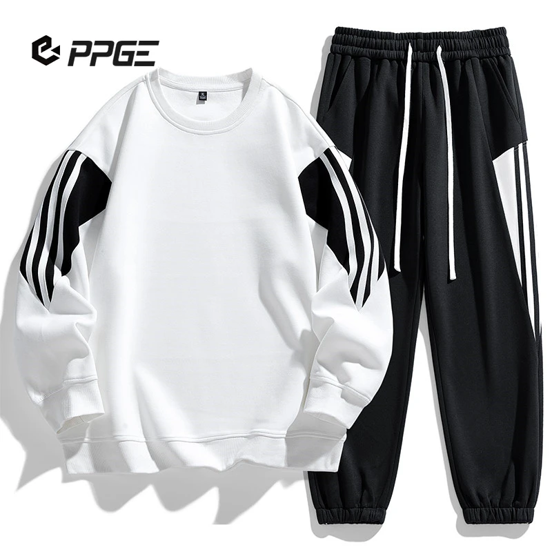 胖胖哥休闲潮流宽松卫衣男士春秋季青少年帅气休闲裤百搭时尚套装