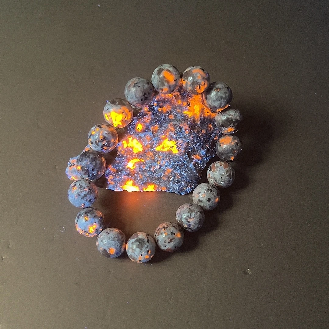 【正品保证】天然火灵芝药王石奇石手串卡12m收藏级