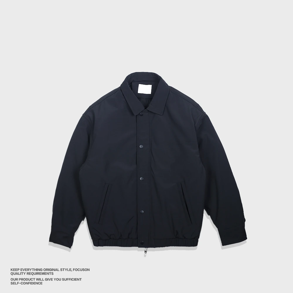 高密度抑螨 / CLEANFIT 高质短款翻领棉衣夹克外套拉链纽扣男士