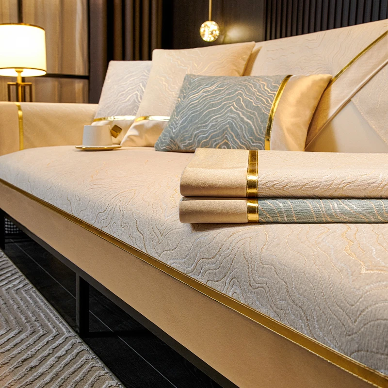 雪尼尔沙发垫轻奢现代高端四季通用坐垫子防滑沙发套罩防尘盖布巾