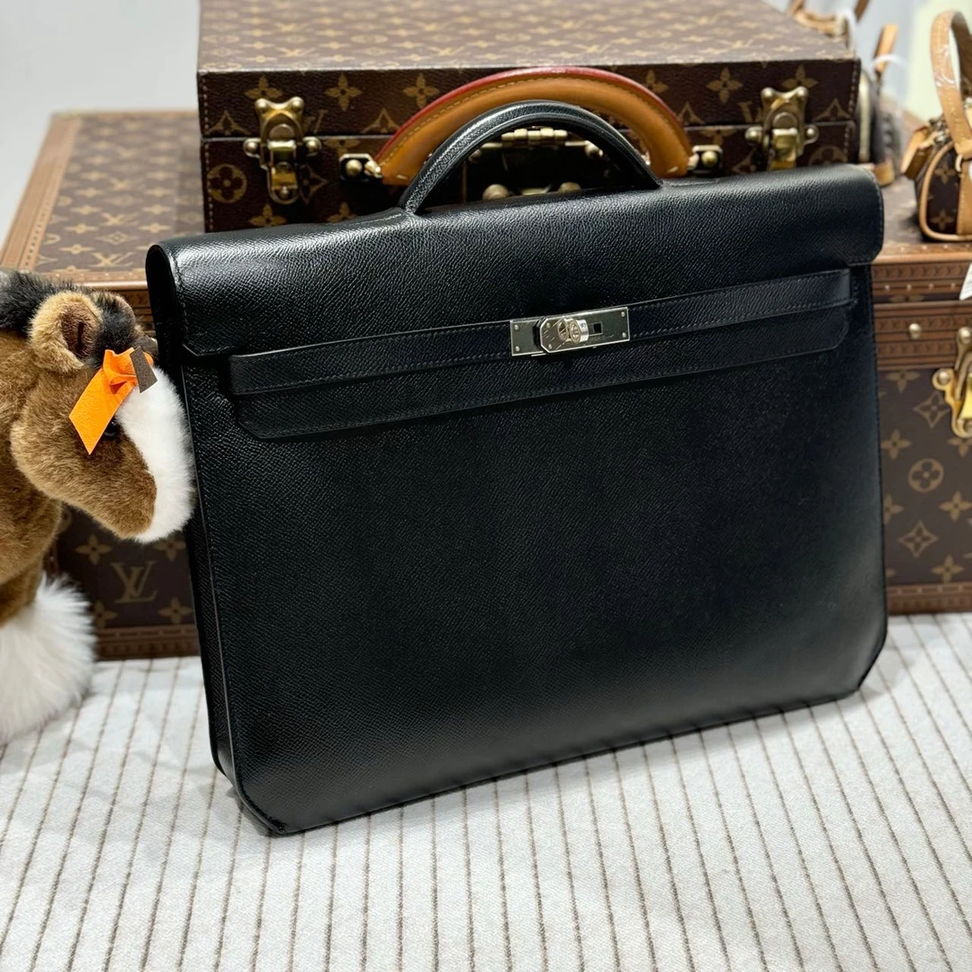 99新 Hermes/爱马仕 lina/爱马仕黑银公文包