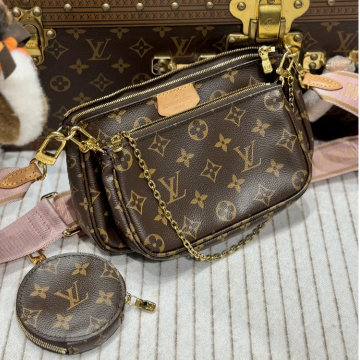 95新 LouisVuitton/路易威登 lina/lv 粉色五合一/尘袋