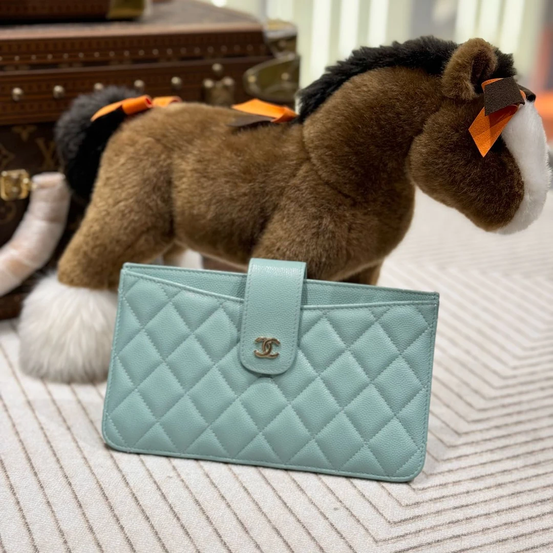 99新 Chanel/香奈儿 lina/Chanel蓝色钱包