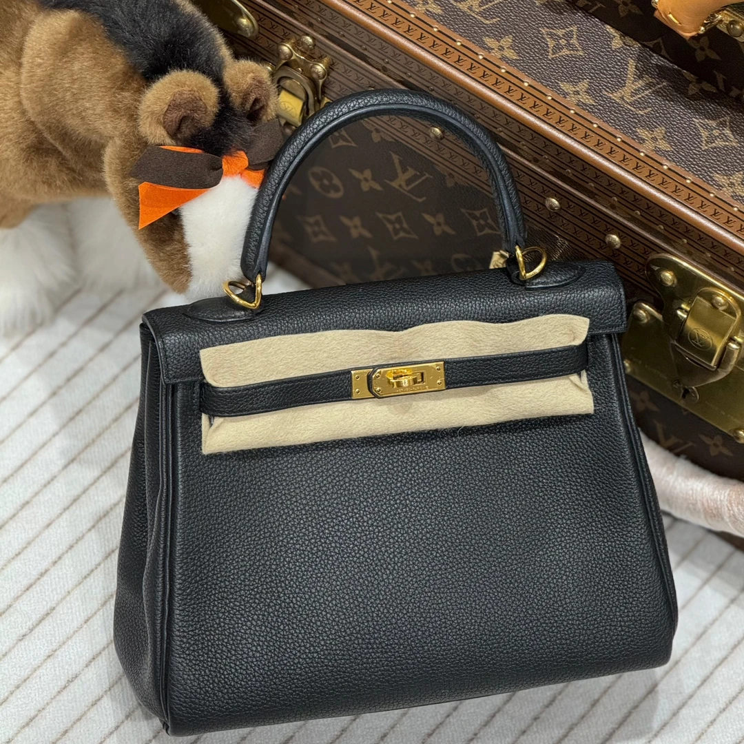 99新 Hermes/爱马仕 lina/爱马仕黑金kelly25 togo皮
