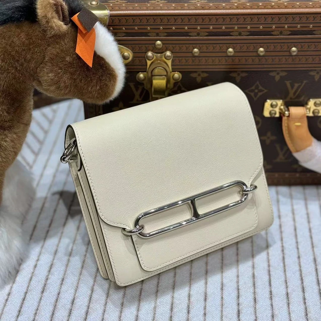 99新 Hermes/爱马仕 贝贝/z刻/爱马仕奶油白roulis19包