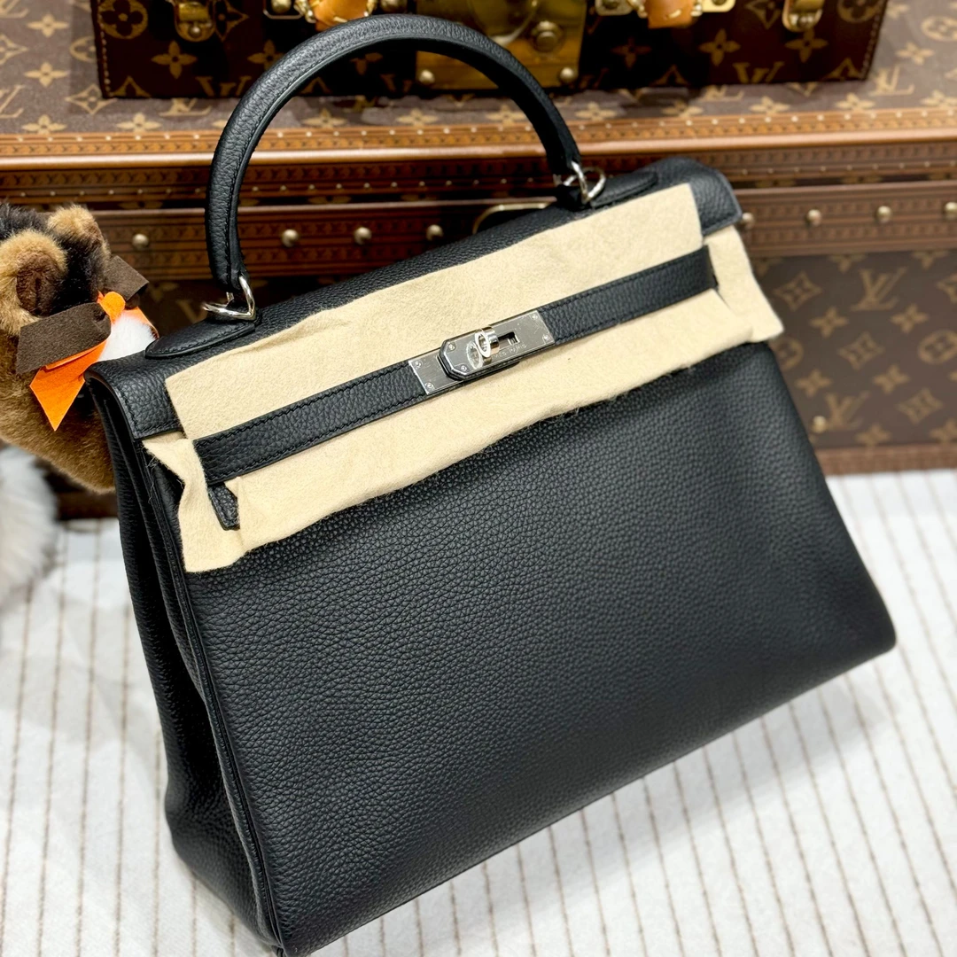 99新 Hermes/爱马仕 昊哥/爱马仕kelly32 黑银 A刻全套
