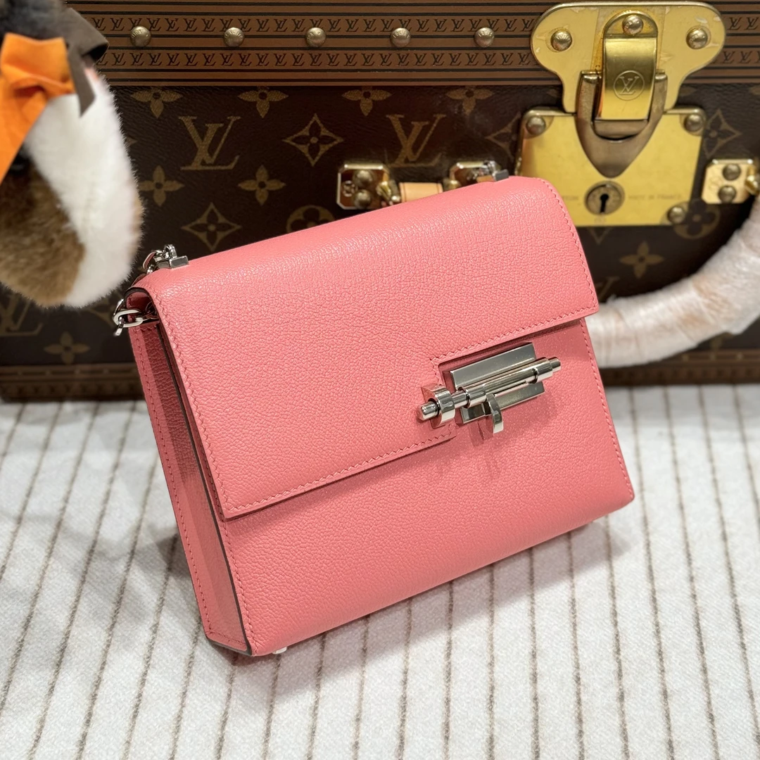 99新 Hermes/爱马仕 贝贝/d刻/爱马仕夏日粉手枪包