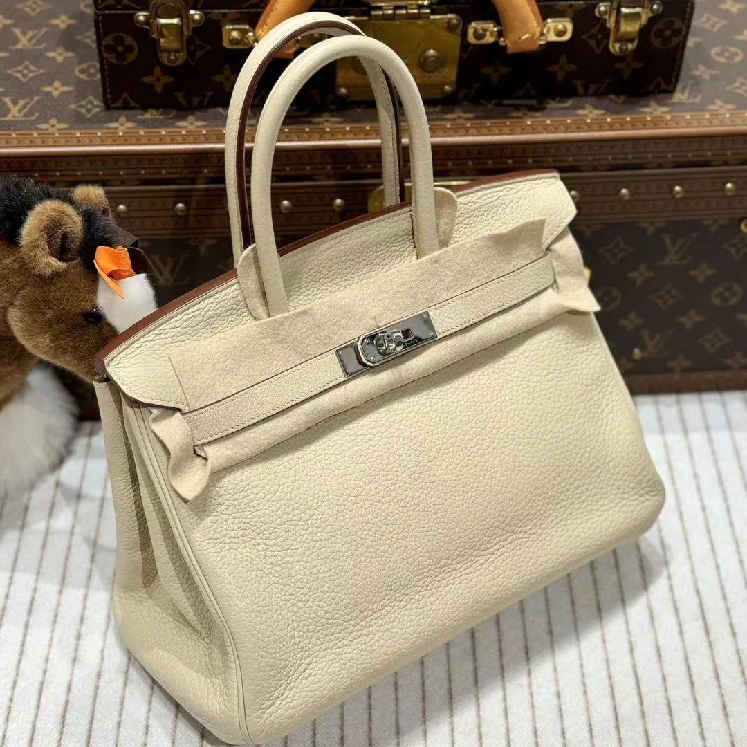 95新 Hermes/爱马仕 贝贝/框k/爱马仕羊毛白色bk30包