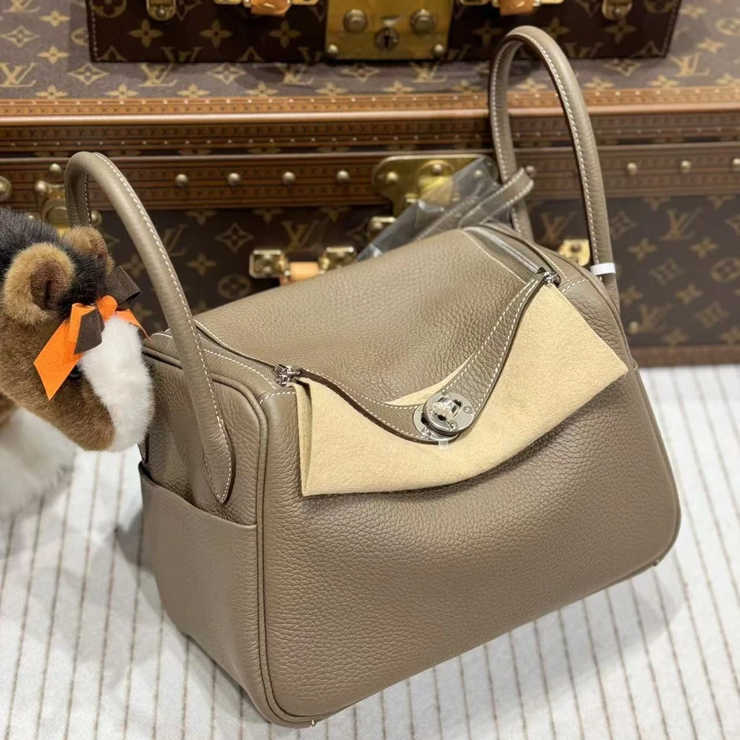 全新未使用 Hermes/爱马仕 昊哥/lindy26大象灰银扣包/w刻/全套