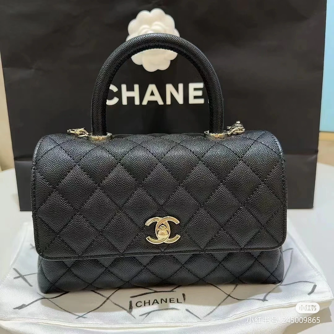 全新未使用 Chanel/香奈儿 拆单/cocohandle小号 黑金 全套/lina