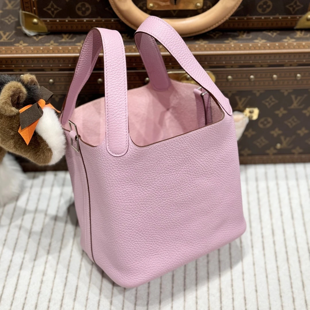 99新 Hermes/爱马仕 lina/u刻爱马仕锦葵紫菜篮子18包