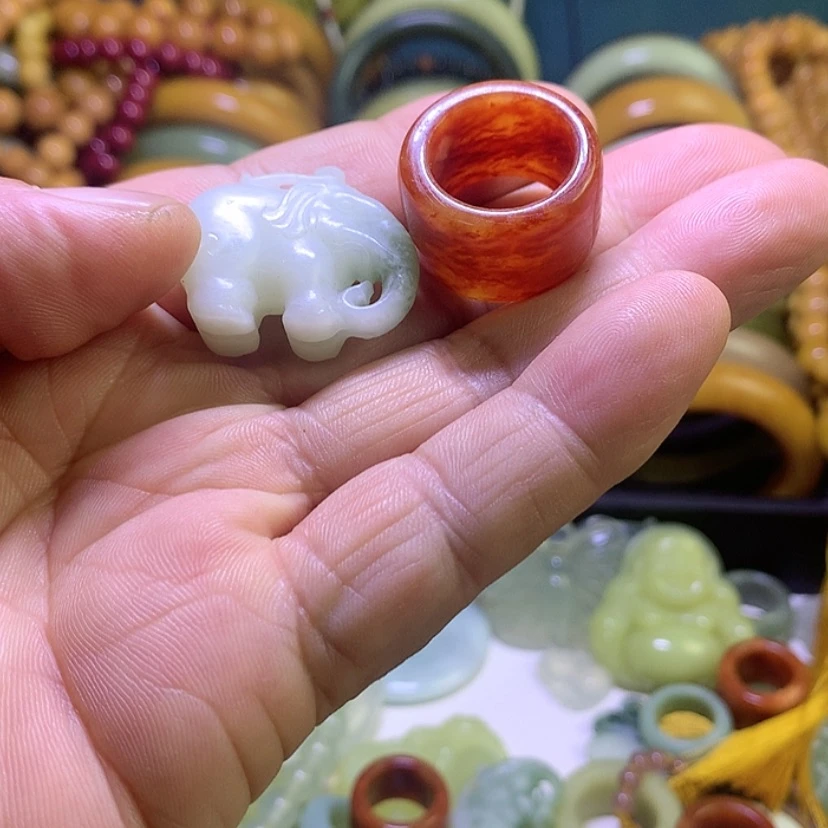 【闪购商品】蛇纹石玉班指未镶嵌随****缘