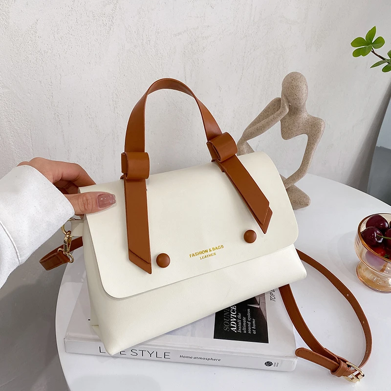 复古自制作手工包送时尚百搭撞色单肩斜挎女包洋气简约ins斜挎包