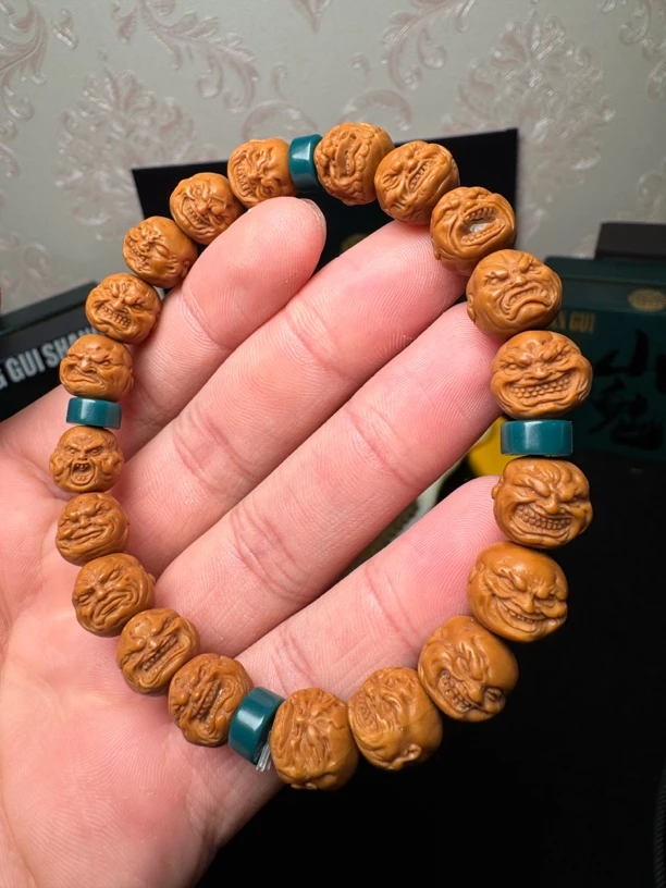 山鬼电笔纯手工雕刻恶僧经典款 1.2 尺寸猴头雕刻款带证书带配饰