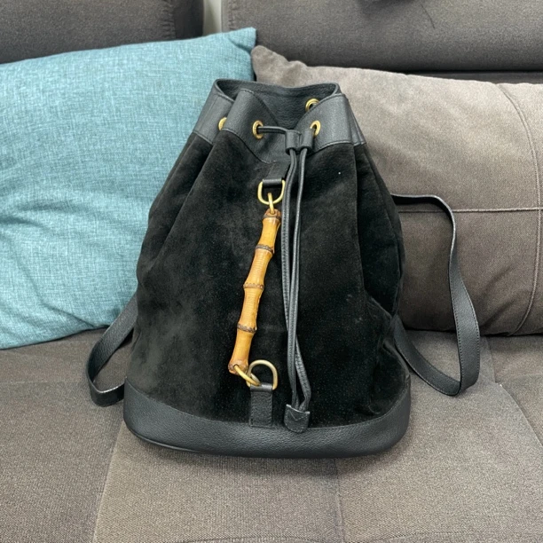 95新 GUCCI/古驰 小琪/古驰中号竹节双肩包/240325216