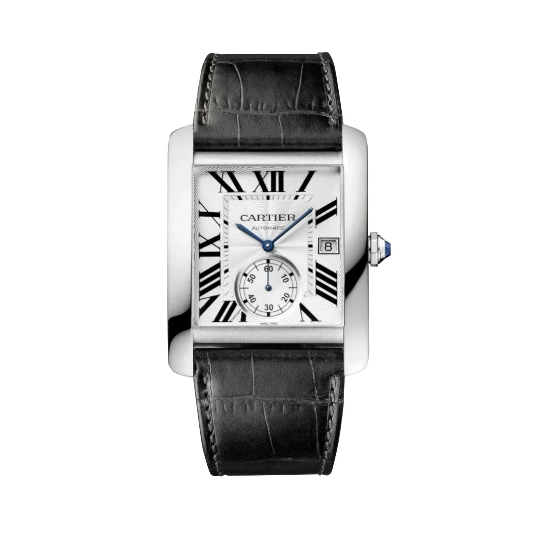 99新 Cartier/卡地亚 坦克系列W5330003 34×44精钢 机械男款 时尚