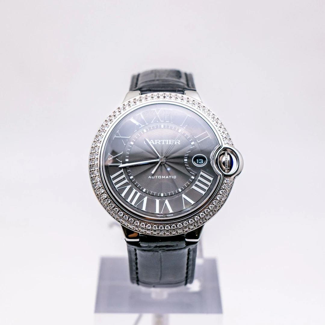 99新 Cartier/卡地亚 蓝气球WSBB0003 42黑盘 后钻精钢 机械 单表