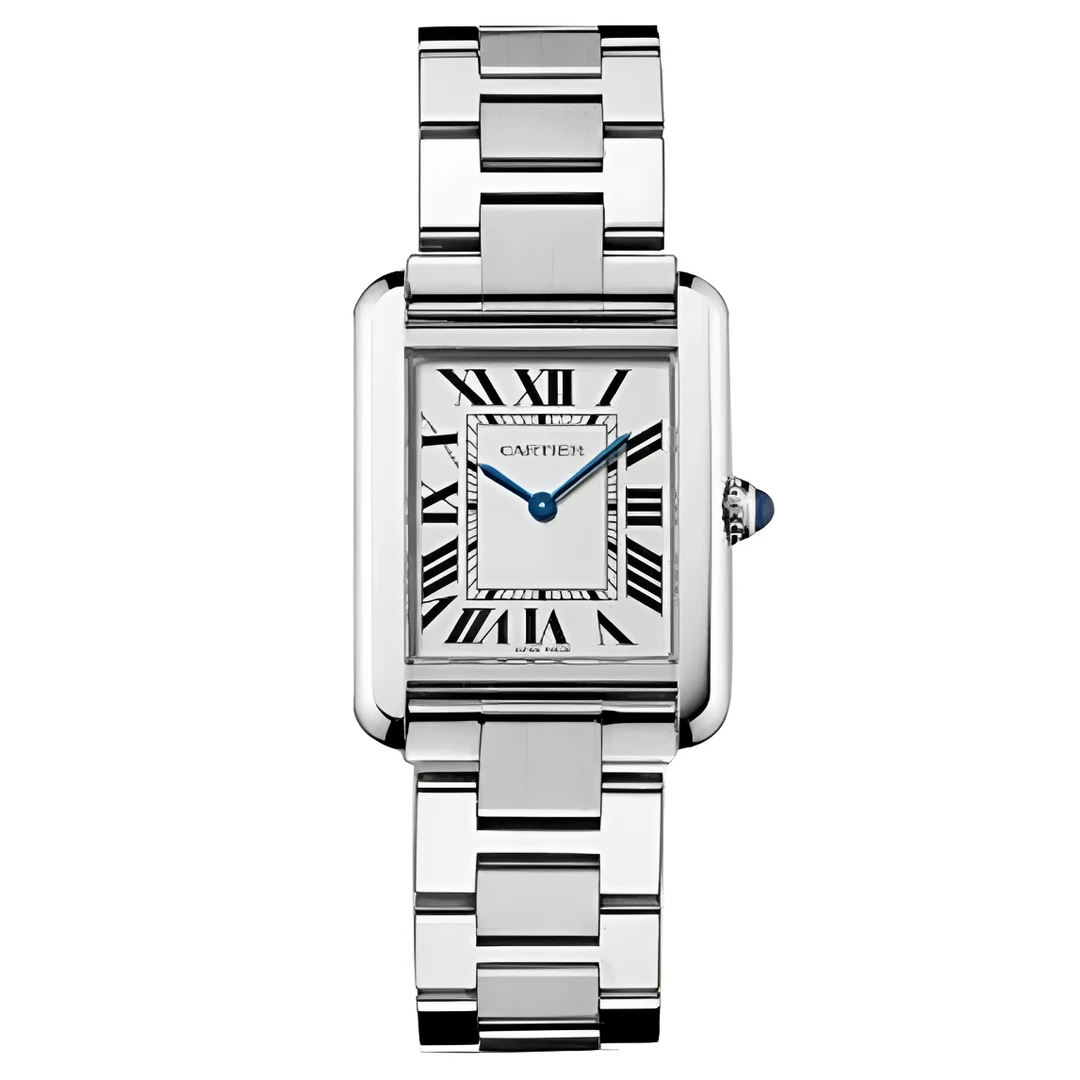 99新 Cartier/卡地亚 坦克W5200014 中号钢带女士时尚石英表 单表