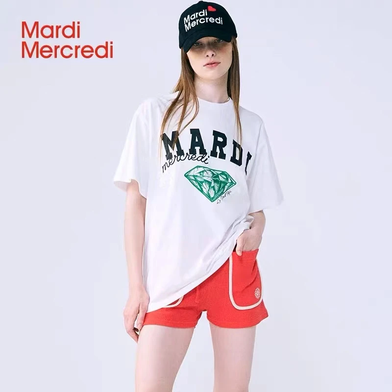 Mardi Mercredi【夏日穿搭】钻石字母印花t恤春季新品显瘦欧若风
