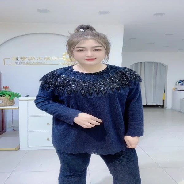 2096时尚洋气重工蕾丝衫