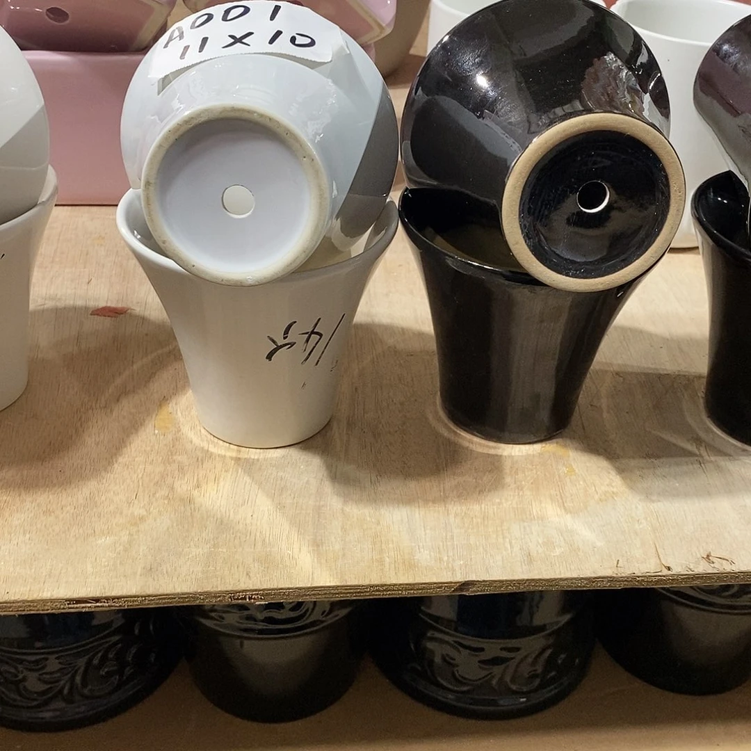 【闪购商品】陶瓷20CM以下微瑕花盆AAA001-2白色+2黑色