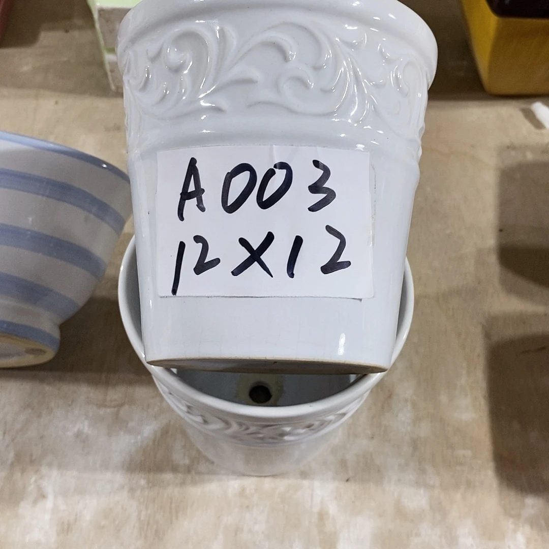 【闪购商品】陶瓷20CM（含）-50CM（不含）微瑕花盆AAA003-2白