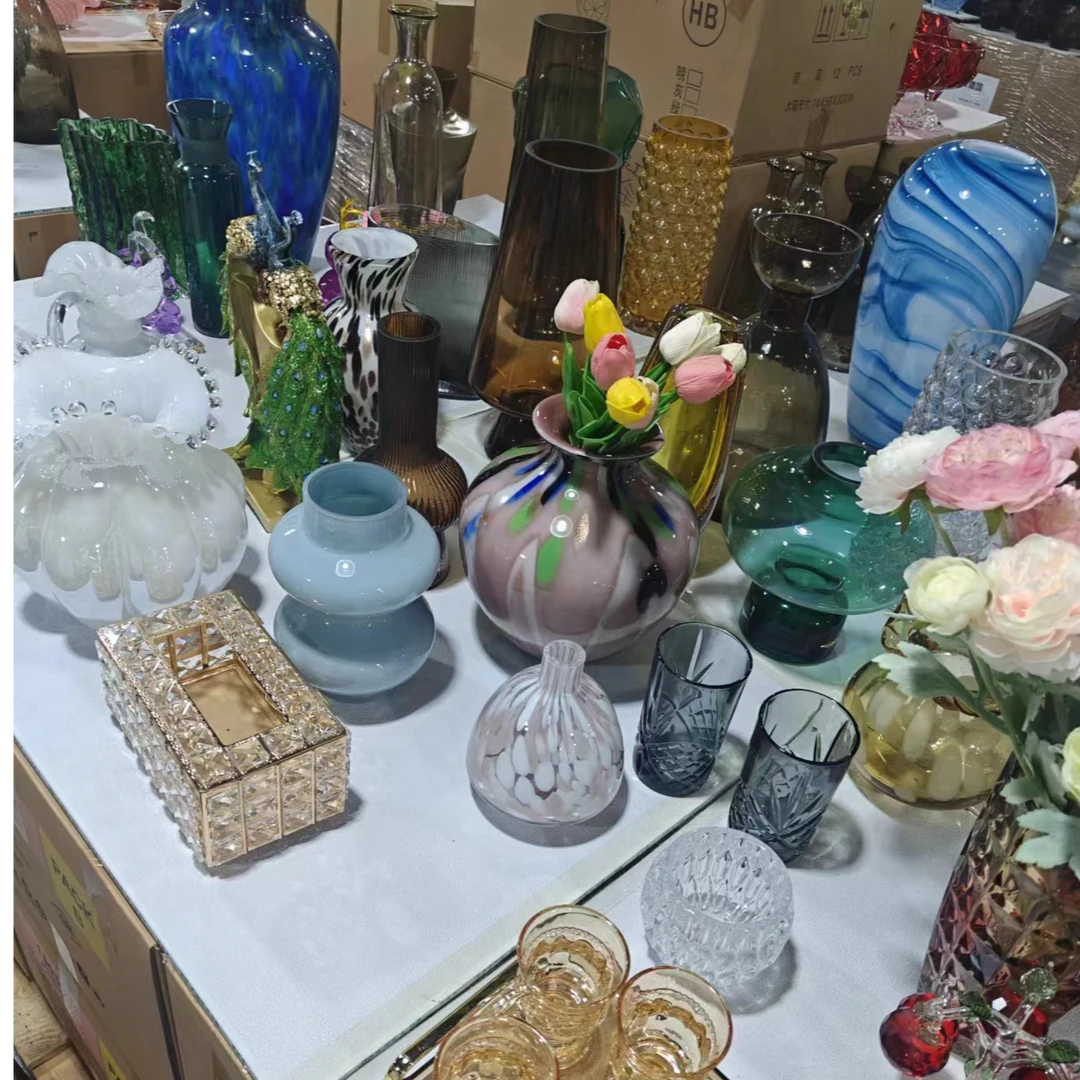 【孤1品】花瓶水晶玻璃花瓶摆件客厅插花玫瑰鲜花百合餐桌