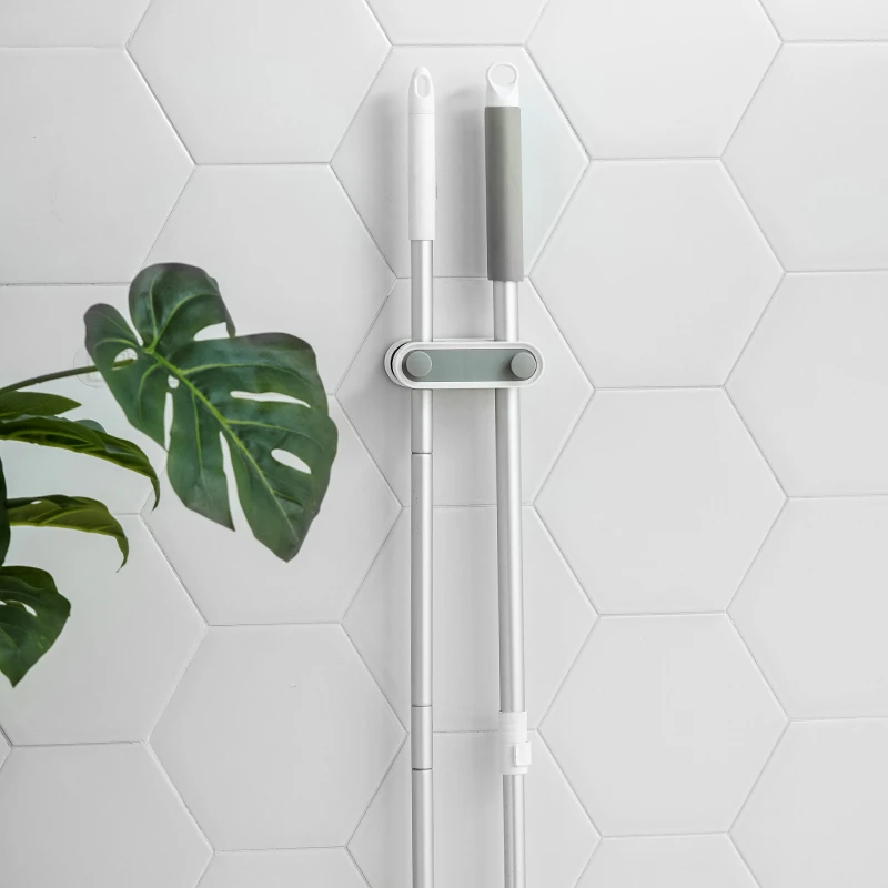 家用双向拖把挂钩卫生间免打孔强力扫把夹拖布挂架固定卡扣收纳架