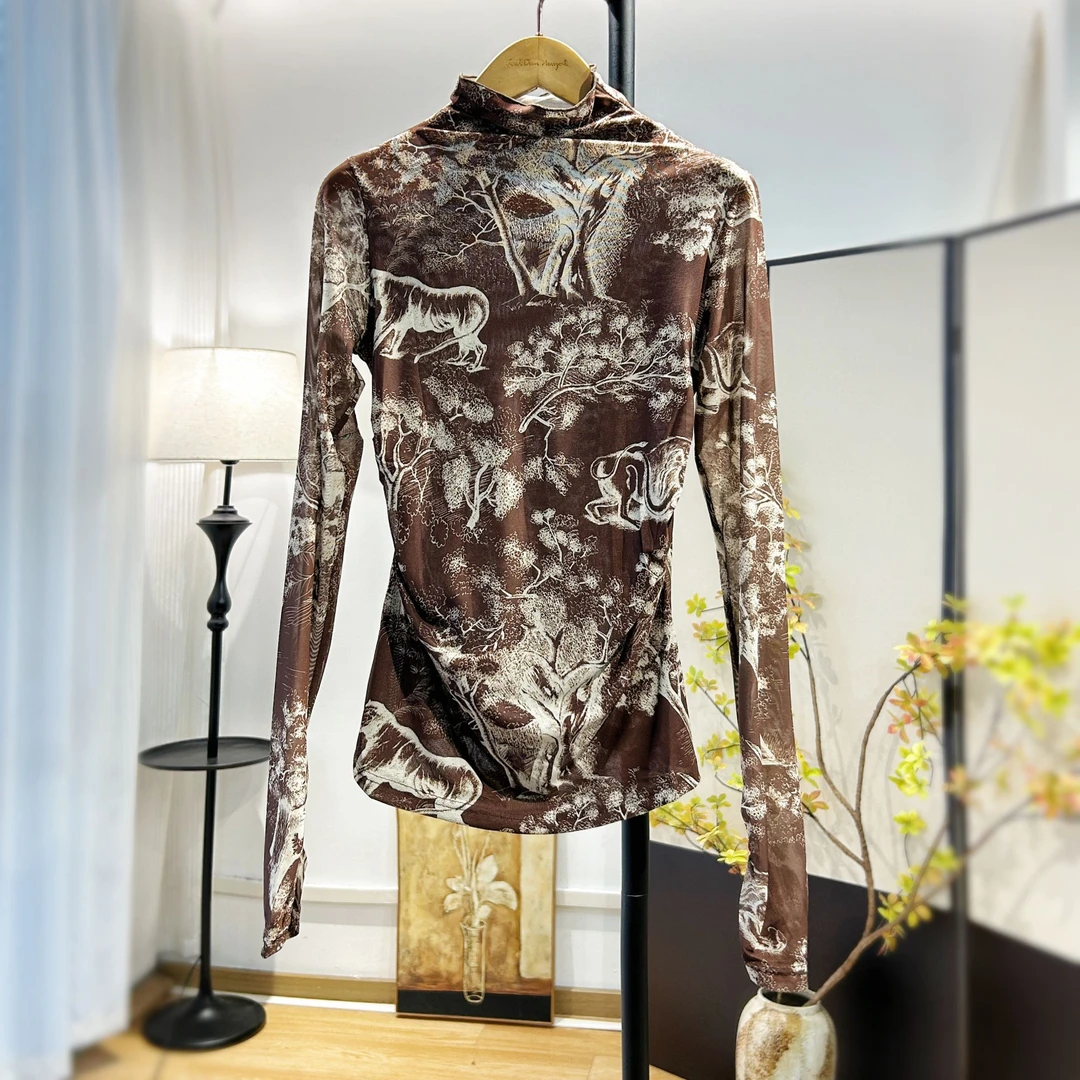 【萨拉迪恩】修身时尚百搭弹力百搭时尚内搭上衣女长袖女士