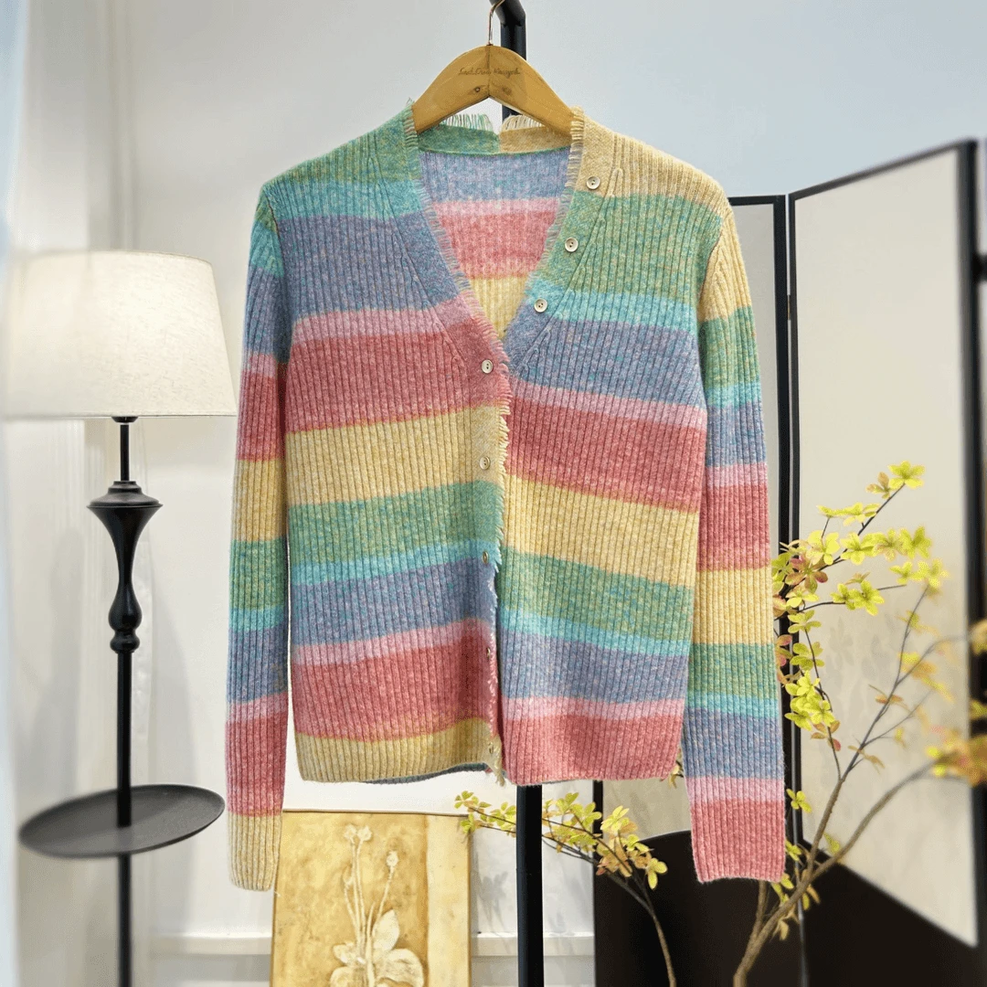 【萨拉迪恩】舒适山羊绒马卡龙色系百搭显瘦通勤气质上衣修身秋冬