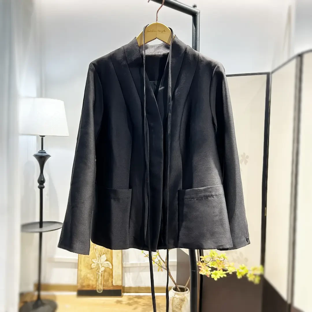 【萨拉迪恩】桑蚕丝羊毛设计感休闲通勤西装小外套