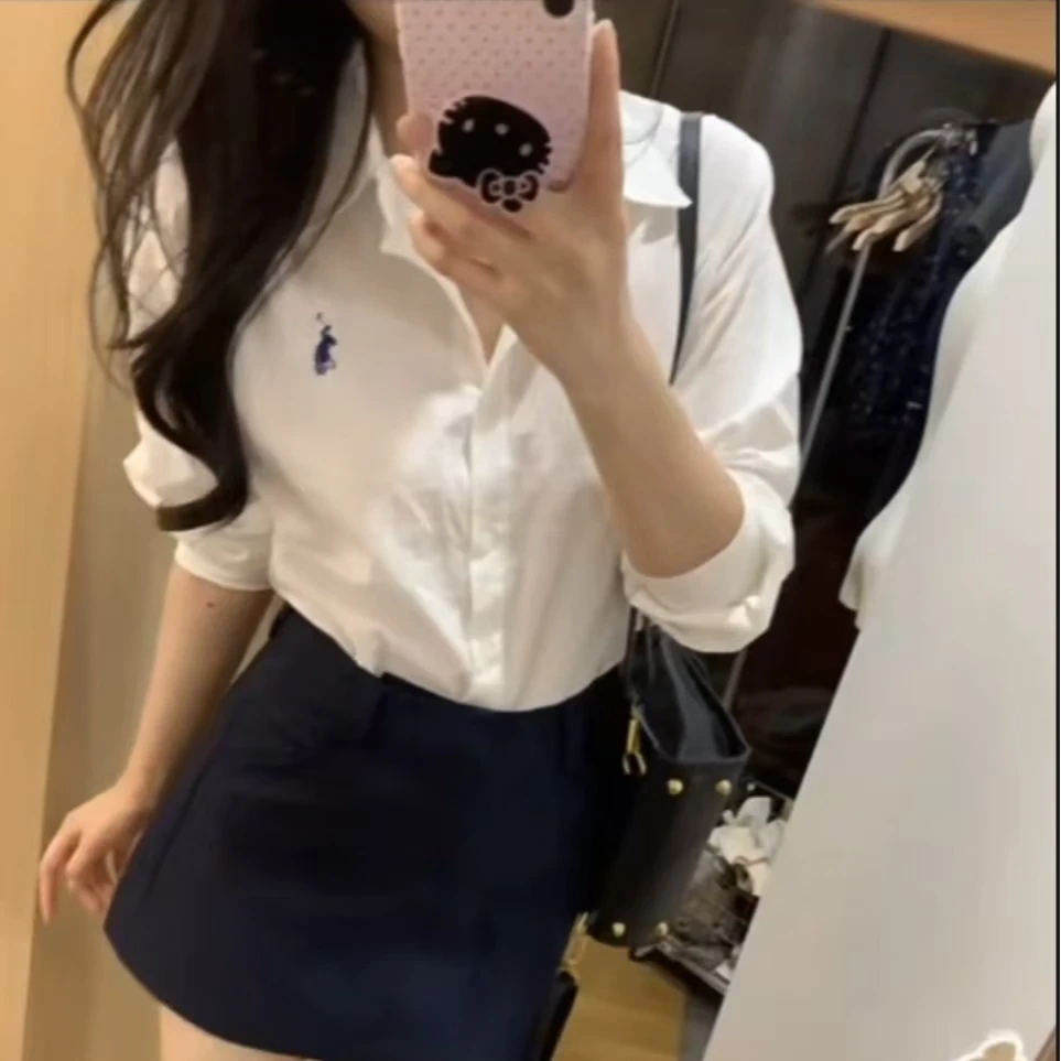 纯棉复古白色衬衫女春夏薄款宽松防晒长袖外套oversize休闲上衣潮