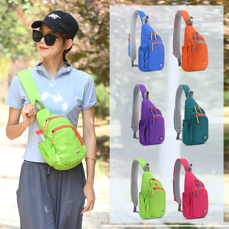 户外旅行便携胸包女士斜挎包时尚休闲胸包户外骑行背包单肩包胸包