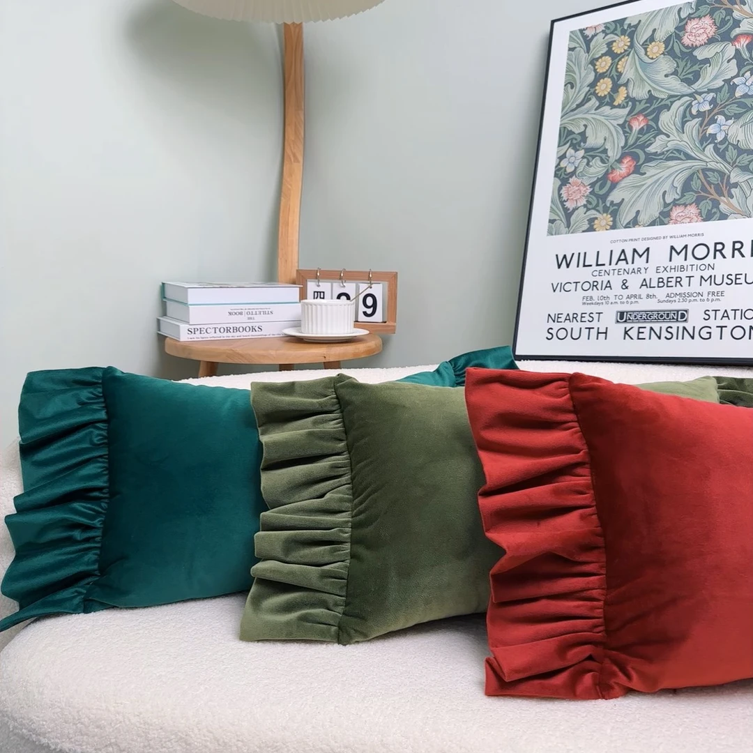 复古美式轻奢简约纯色可拆洗沙发抱枕靠垫