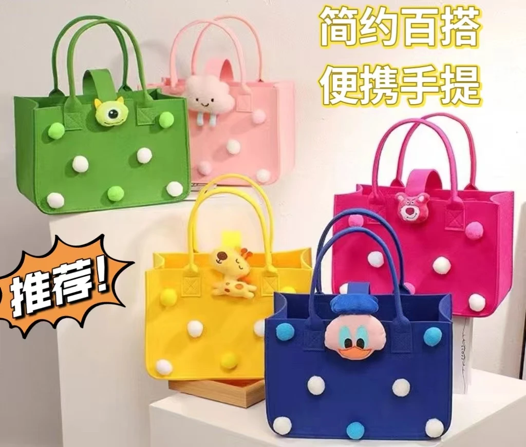 新款亲子定制手提袋伴手手提包大容量百日宴购物袋批发定制纯色a4