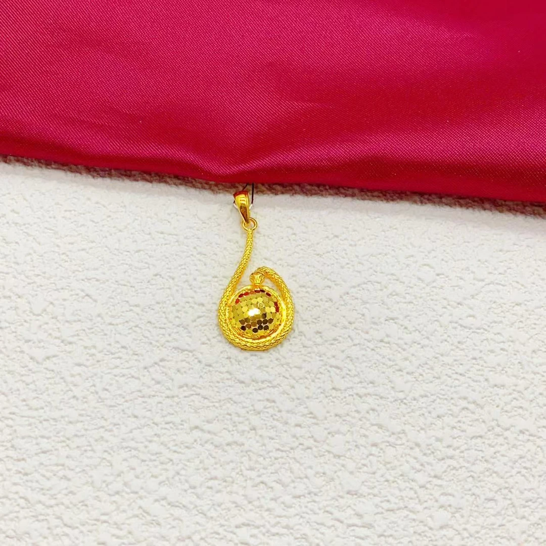 【木韵阁】足金999 黄金5G灵动蛇蹦迪球球吊坠大气时尚 3.01