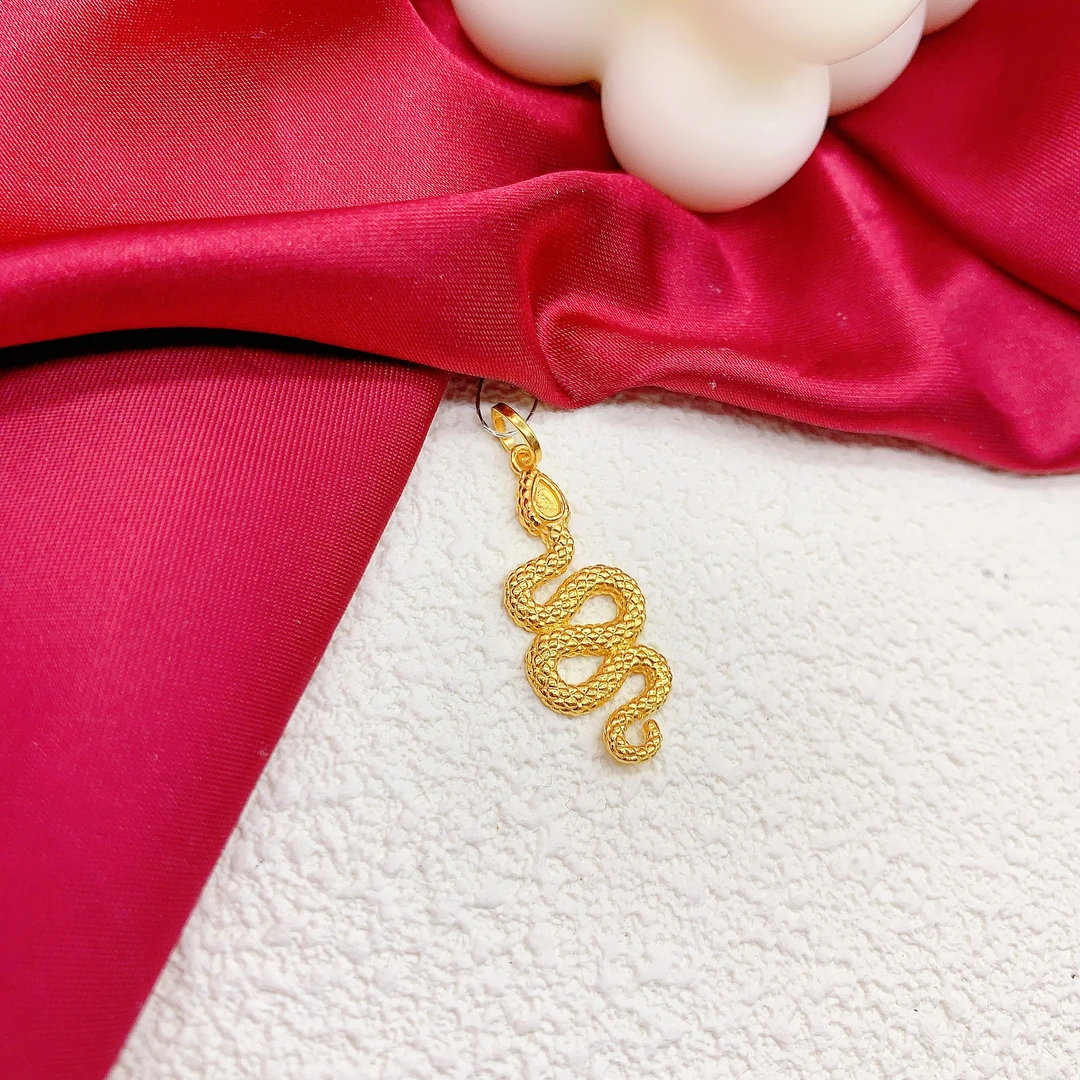 【木韵阁】足金999 5G黄金灵蛇吊坠时尚百搭精美大气 3.42