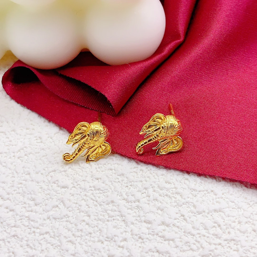 【木韵阁】足金999 黄金5G大象耳钉黄金耳针时尚百搭 2.38