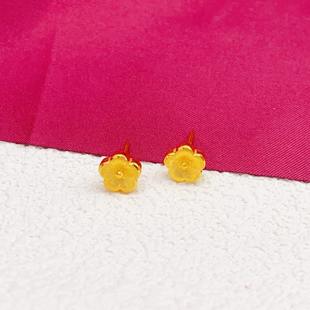 【木韵阁】足金999黄金5G花朵耳钉黄金耳针时尚百搭 2.46 2.24
