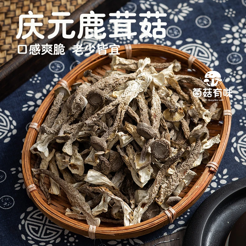 庆元农家鹿茸菇新货250g去根脆脆菇干货干锅家常菜嫩仔煲汤食用菌