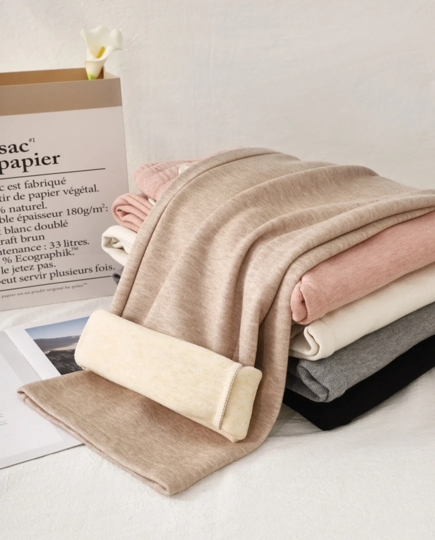 L8817早秋上新羊毛蚕丝2024秋冬加绒高腰百搭阔腿裤高腰显瘦裤子