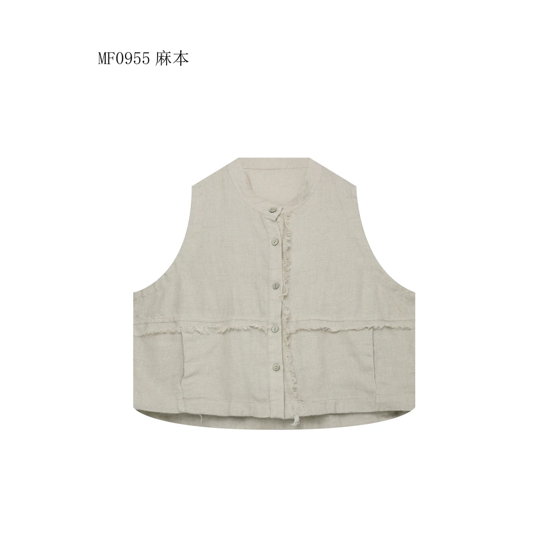 【麻訪家】MF0955麻本复古文艺气质外搭叠穿马夹开衫