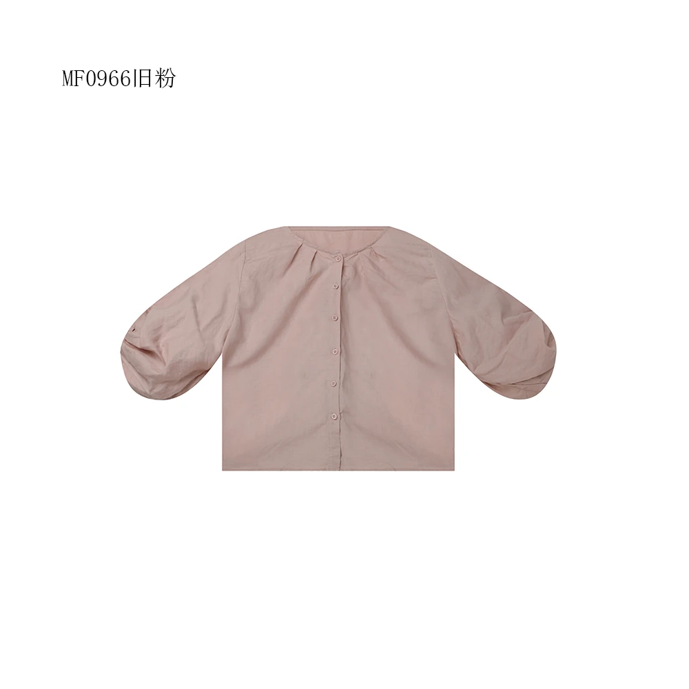 【麻訪家】MF0966旧粉文艺简约宽松休闲百搭开衫上衣