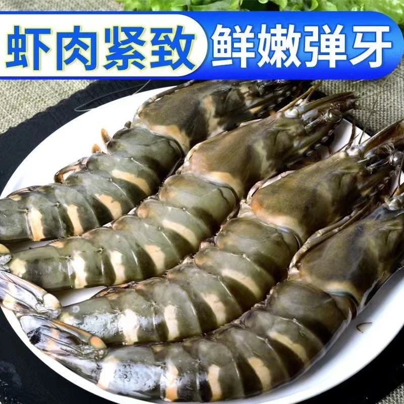 【金泰海鲜】鲜冻黑虎虾老虎虾 20-30规格  3斤/盒  30-40只