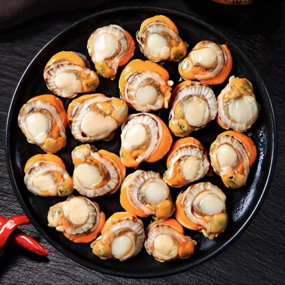 连云港发货新鲜现剥 精选大个带黄扇贝肉 速冻海鲜 3斤/盒