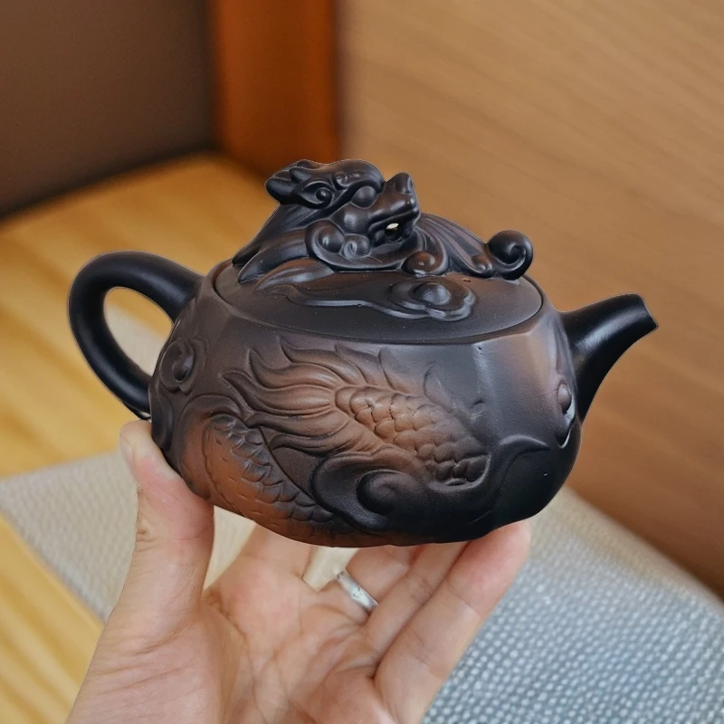 卢大师紫陶龙壶（容量可选） 全手工高端茶壶紫玉金砂大容量家用