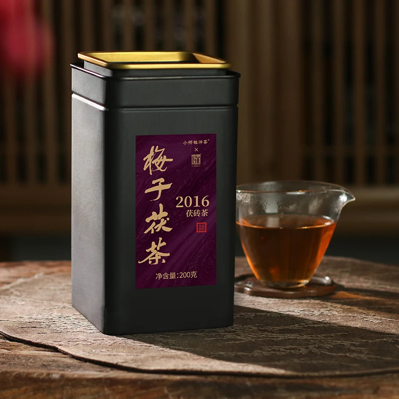 2012年白沙溪金花茯茶梅子茯茶湖南安化黑茶小师姐评茶