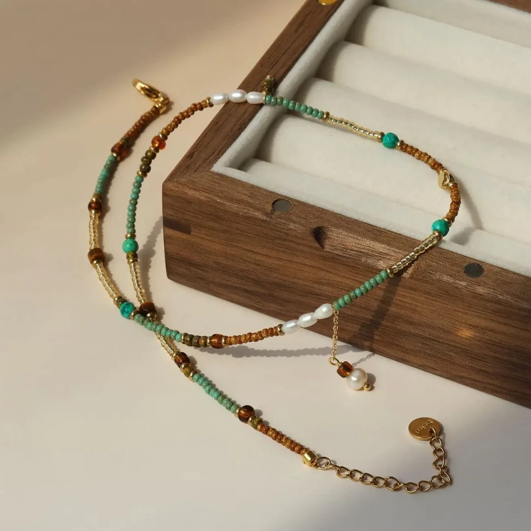 合金仿珍珠项链 【维维】天籁复古项链WW 8046