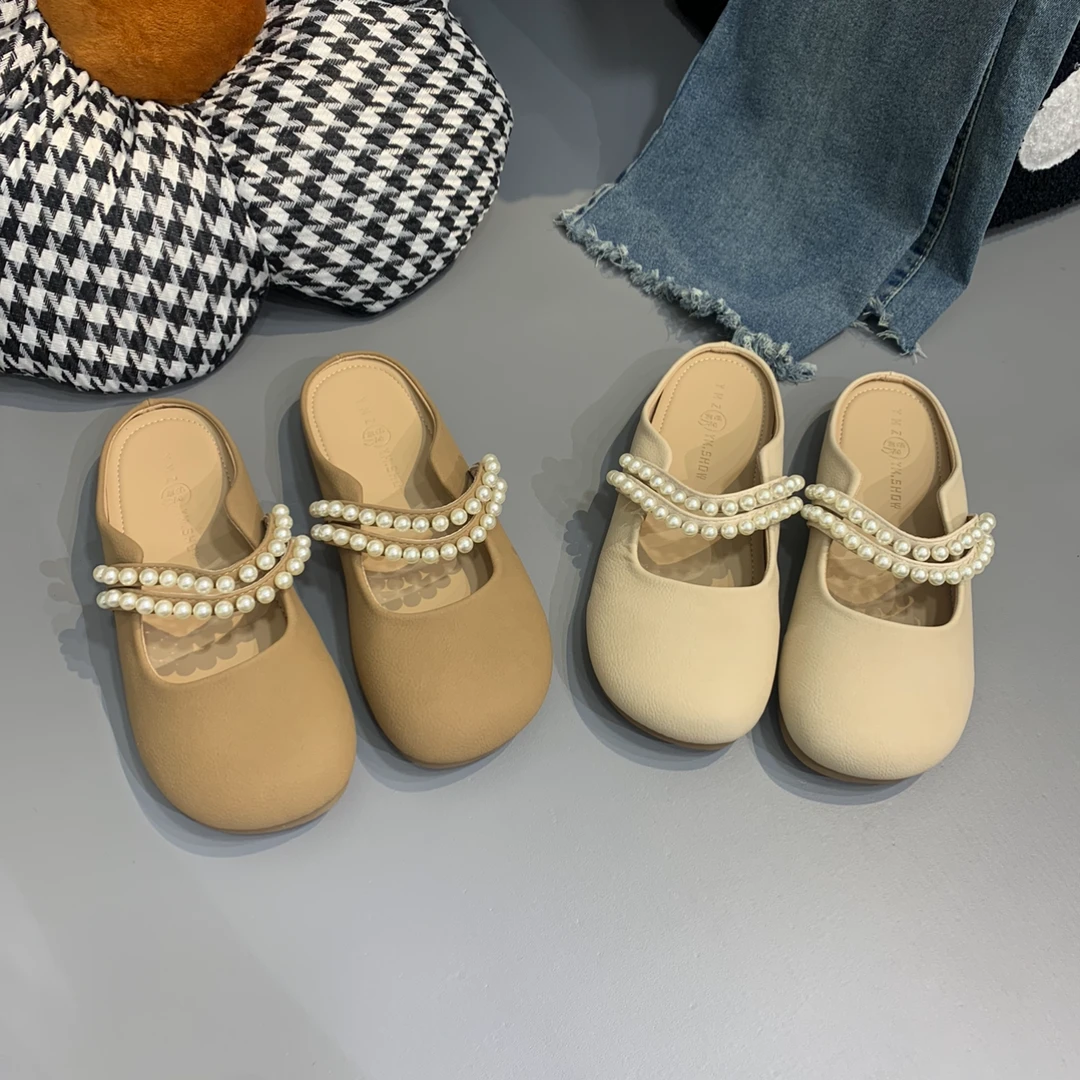 公主风珍珠俏皮甜美百搭防滑软底拖鞋803